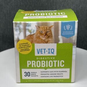 VetIQ Digestive Probiotic For Cats 30 SEALED Single Serve Packets Chicken Liver